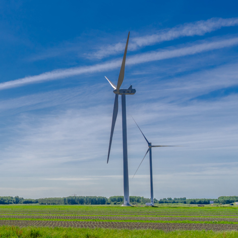 Op deze slide wordt getoond Windpark Jaap Rodenburg ©Vattenfall En Robert Assies.