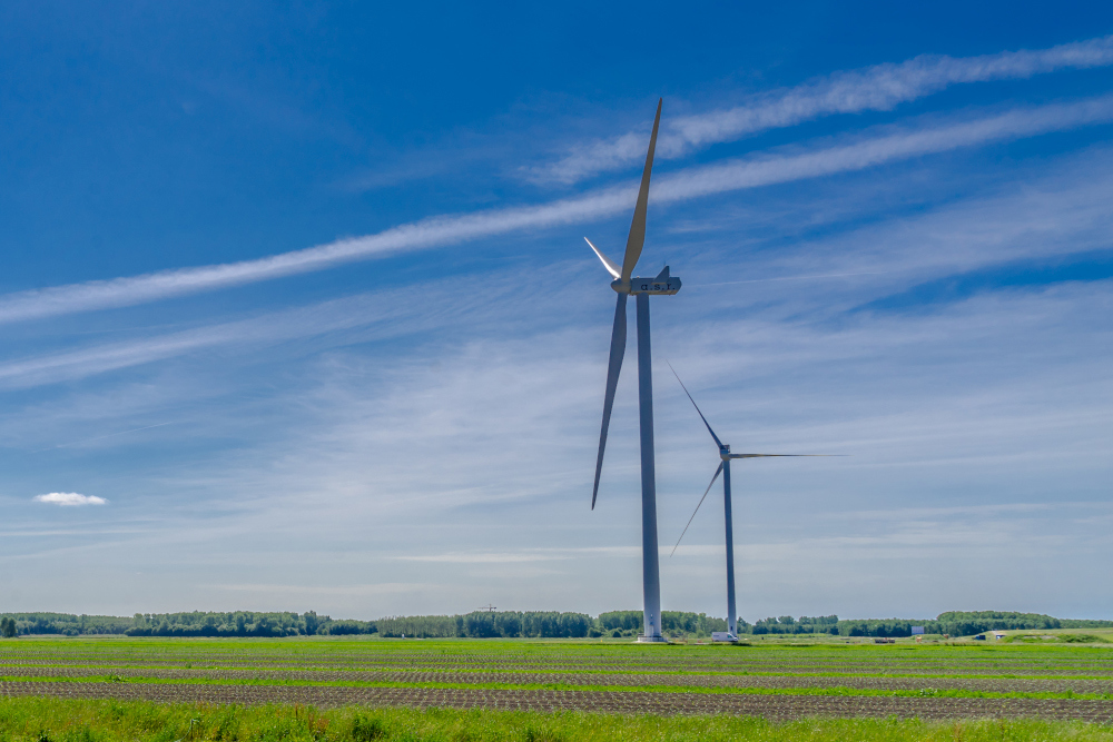 Op deze slide wordt getoond Windpark Jaap Rodenburg ©Vattenfall En Robert Assies.