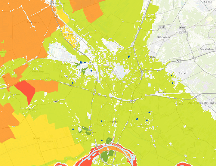 Voorbeeldkaart climate risk monitor utrecht