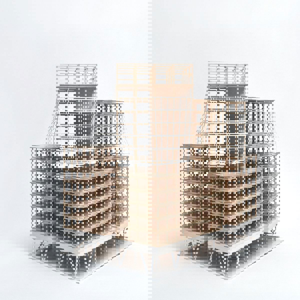 Op deze slide wordt getoond The Cubehouse Houten Skelet.